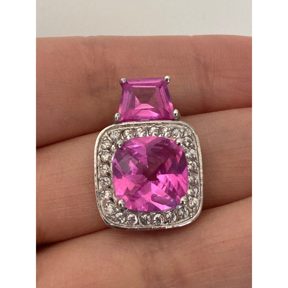 Stunning Fas 925 Sterling Silver ruby pendant